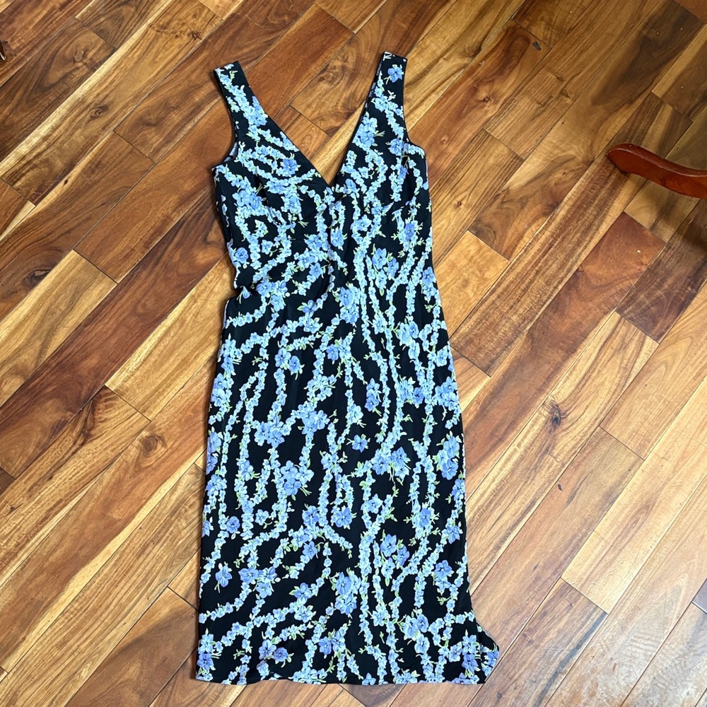 VINTAGE BEBE PURPLE FLORAL DRESS